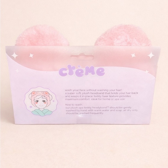 Crème Pink Teddy Spa Headband - Picture 2 of 2